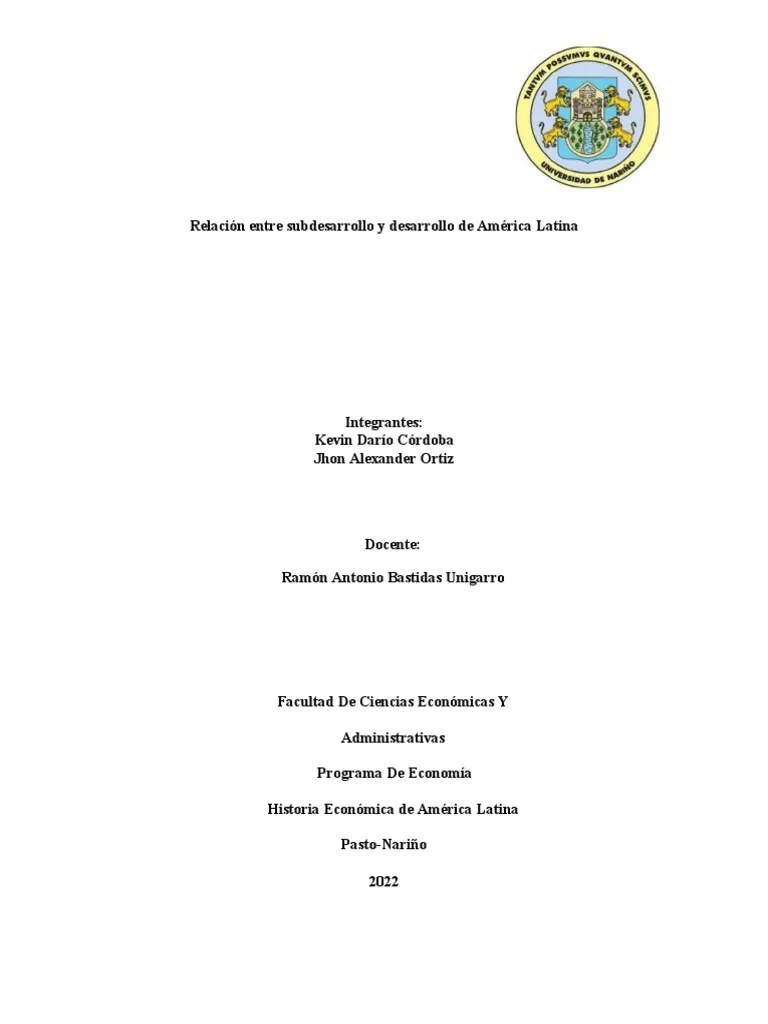 Relación Entre Desarrollo Y Subdesarrollo De América Latina | PDF | Capitalismo | America Latina