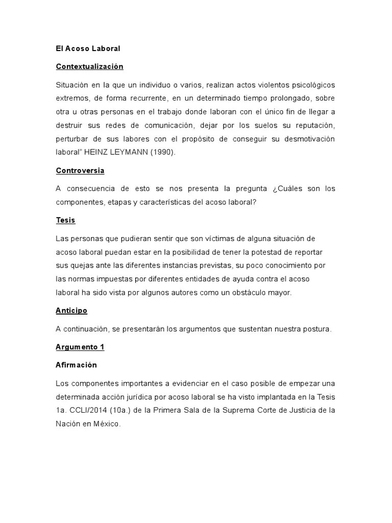 El Acoso Laboral | PDF | Etica Aplicada | Ciencias Del Comportamiento