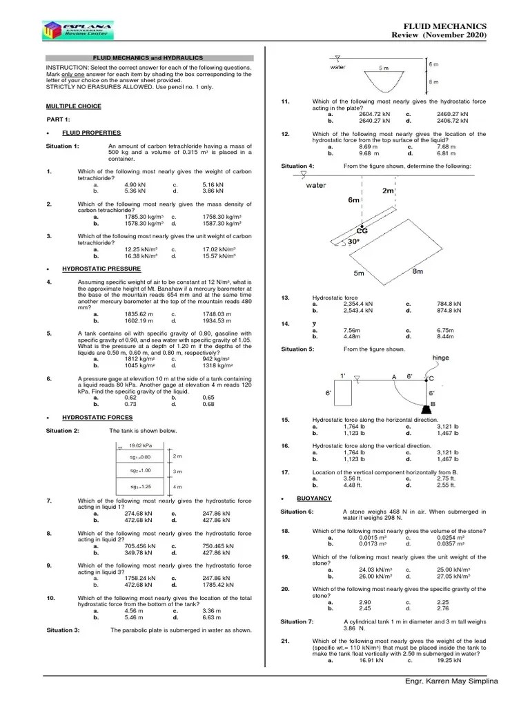 Fluid Mechanics Handouts | PDF | Gases | Motion (Physics)