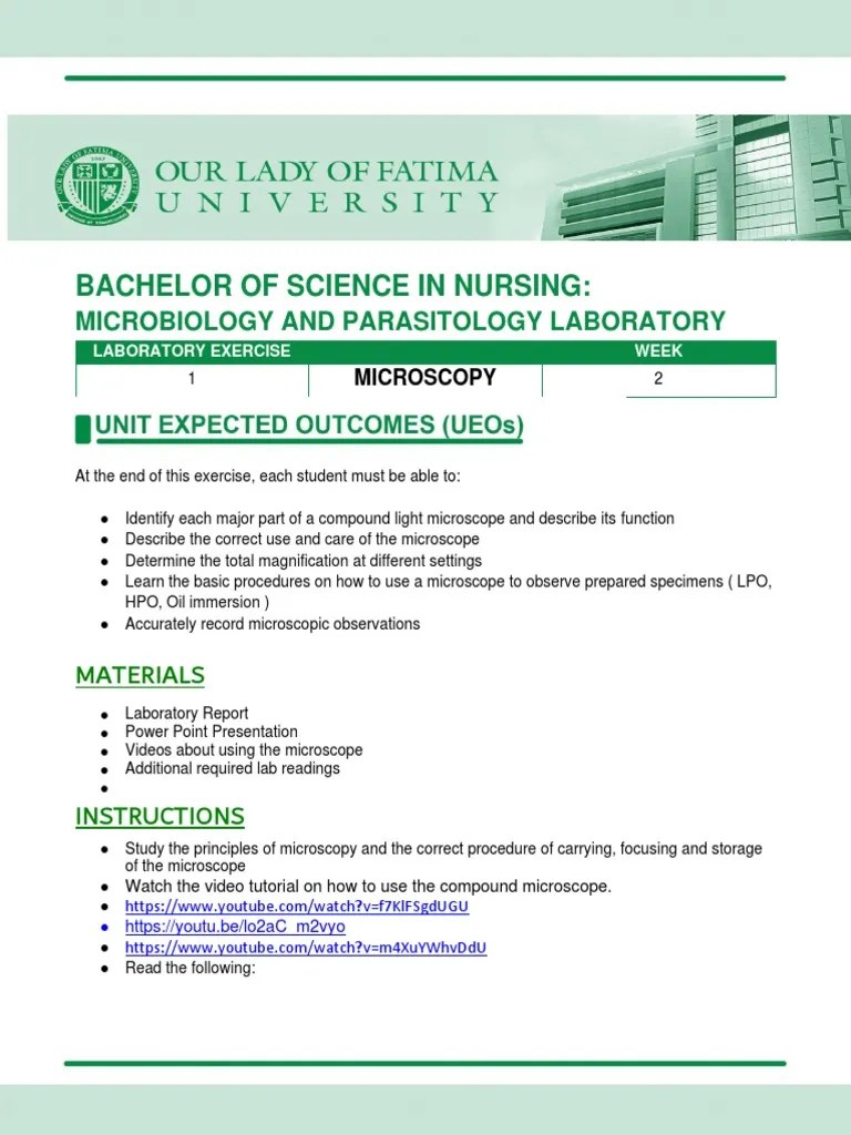 Lab Exercise 1 MICROS | PDF | Microscope | Techniques