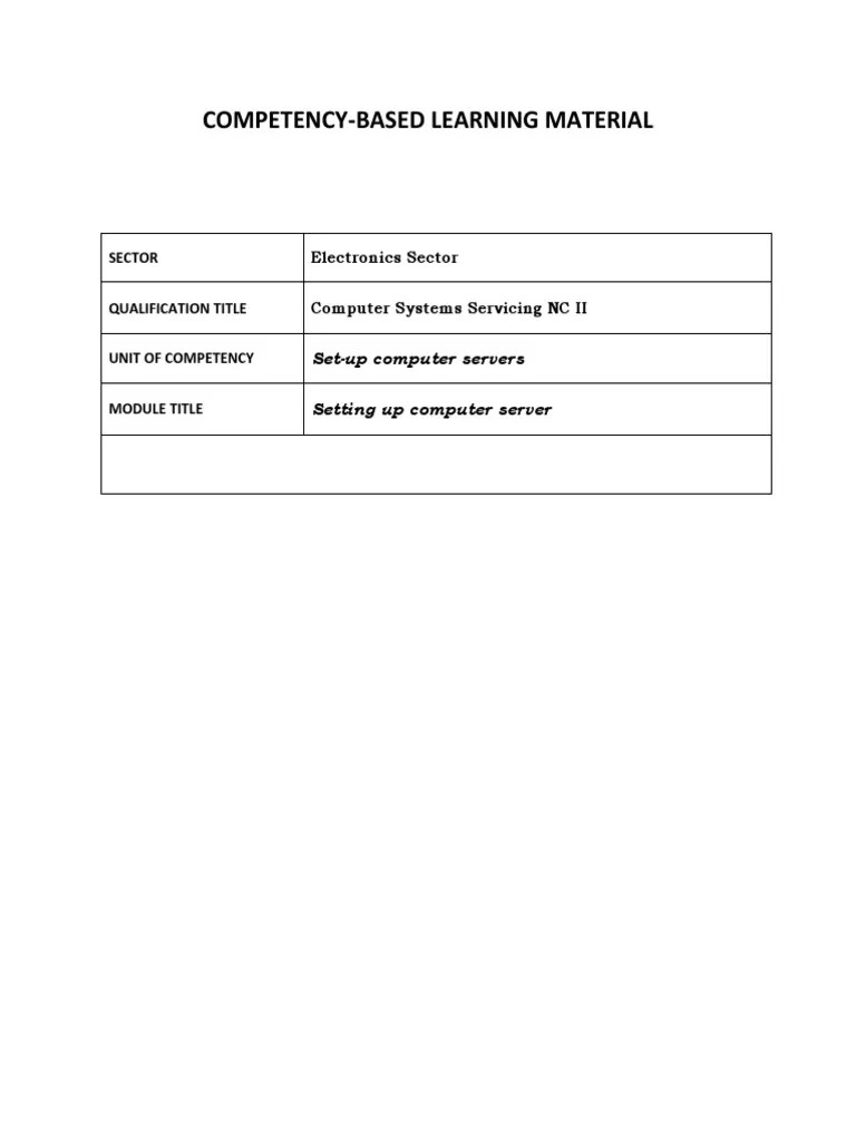 CBLM - Set Up Computer Server | PDF | Active Directory | Ip Address
