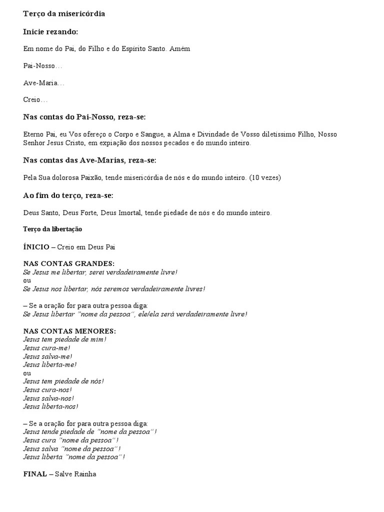 Terço Da Misericórdia | PDF