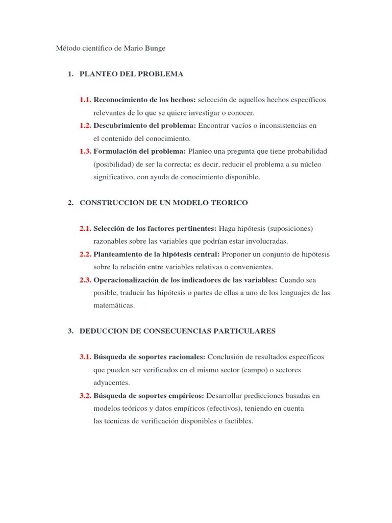 Método Científico De Mario Bunge | PDF | Teoría | Hipótesis