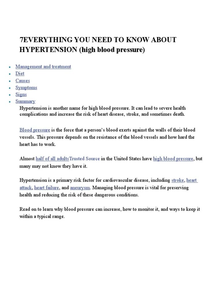 Hypertension | PDF | Hypertension | Blood Pressure