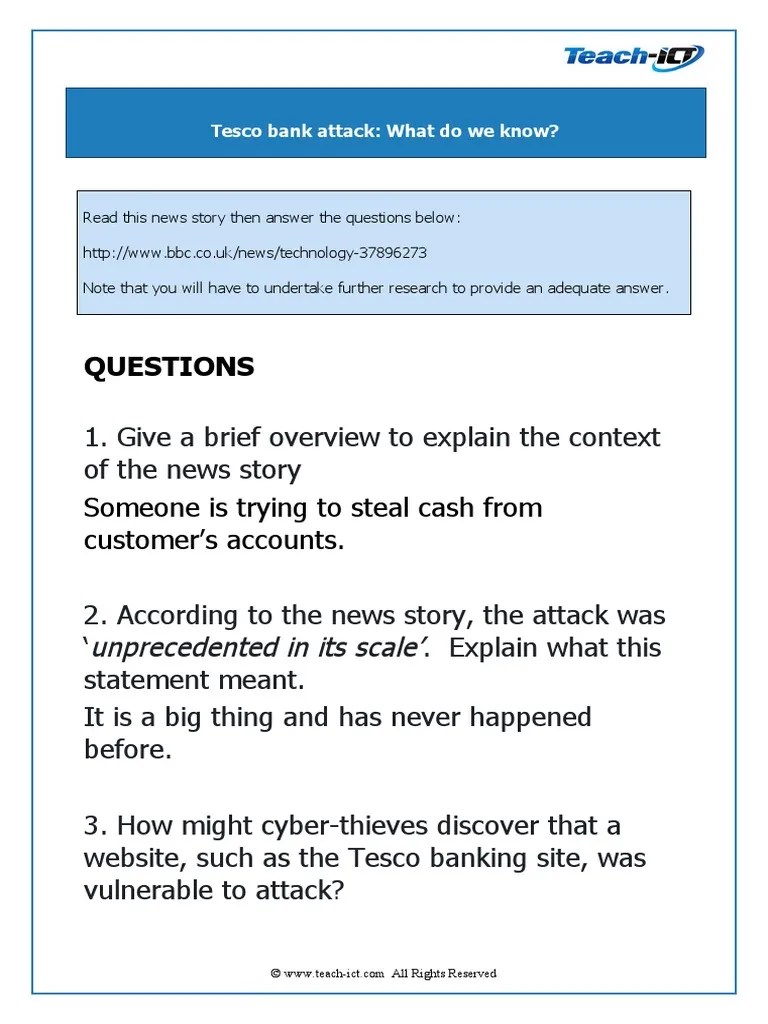 Tesco Bank Attack | PDF
