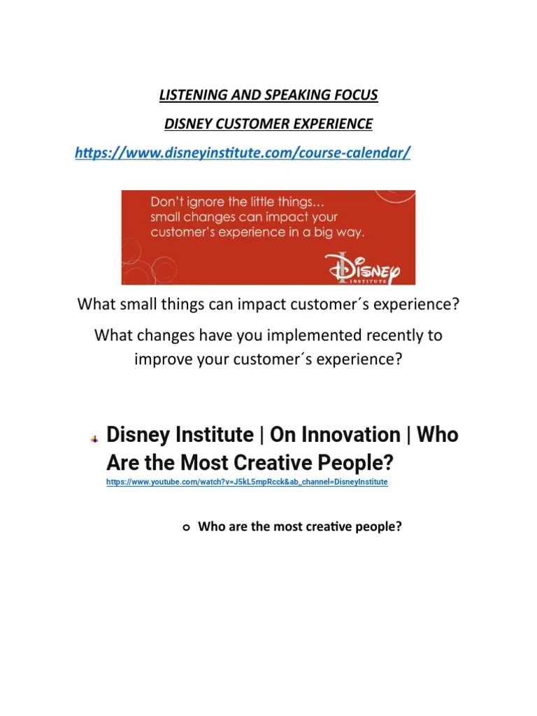 Disney Customer Experience | PDF