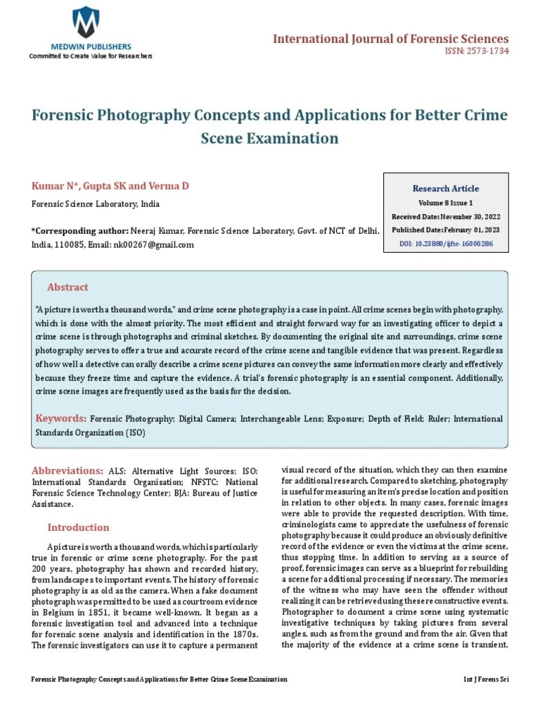 Forensic Photography Concepts And Applications For Better Crime Scene Examination | PDF | Crime ...