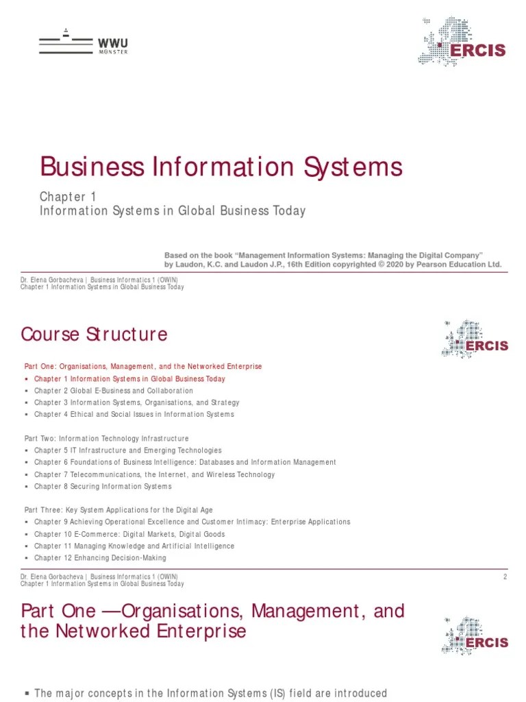 L1. Information Systems In Global Business Today | PDF | Business Process | Information System