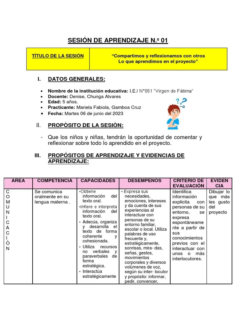 Sesiones De Aprendizaje | PDF | Evaluación | Aprendizaje