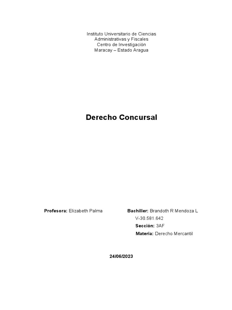 Derecho Concursal | PDF | Bancarrota | Liquidación