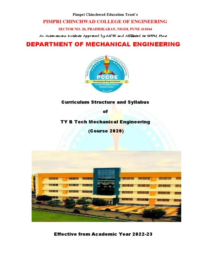 TY BTech Mech Structure And Syllabus 2022-23 | PDF | Heat Transfer ...