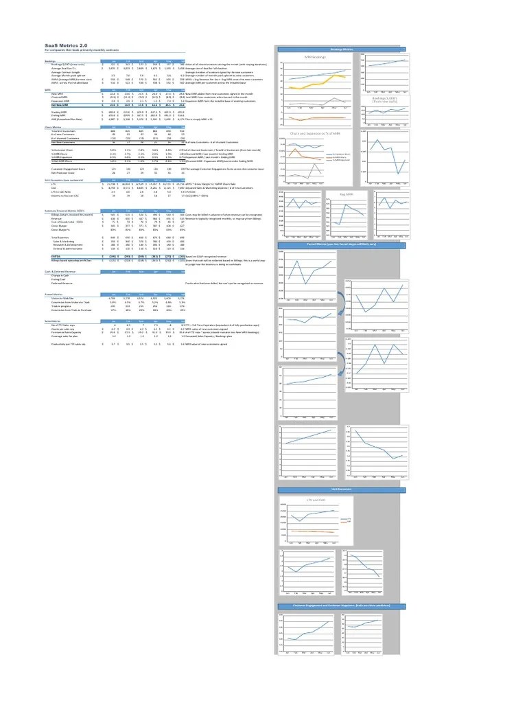 SaaS Metrics Dashboard Template | PDF | Gross Margin | Business