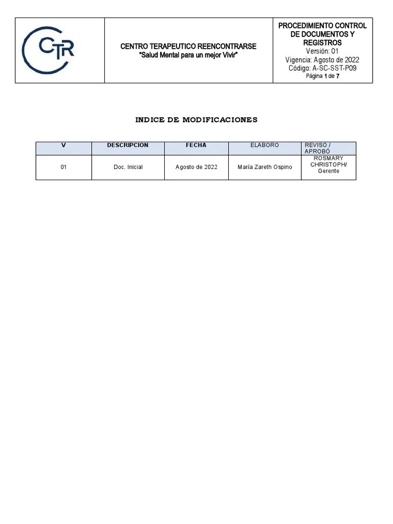 A-Sc-Sst-P09 Procedimiento Control De Documentos Y Formatos | PDF | Archivo De Computadora ...
