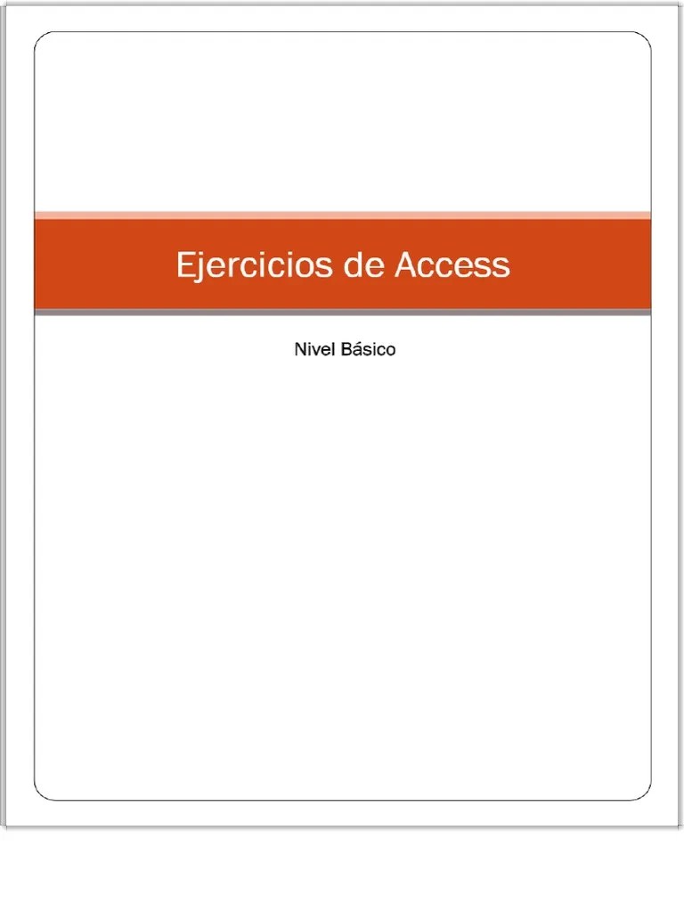 Ejercicios De Access. Nivel Básico - PDF Descargar Libre | PDF