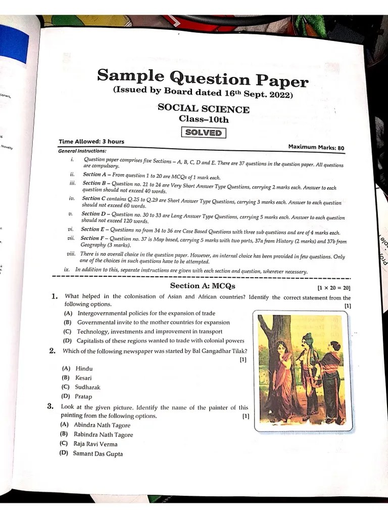 Cbse Class 10 Social Science Sample Question Paper 2022-23 | PDF