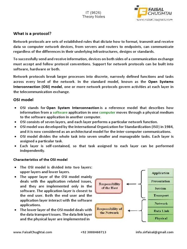 Network Protocol And OSI Model | PDF | Osi Model | Computer Network