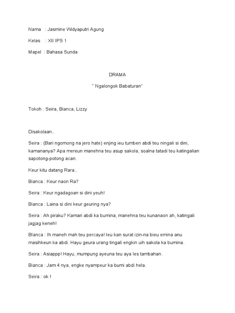 Tugas B.Sunda DRAMA (Jasmine 12 Ips 1) | PDF