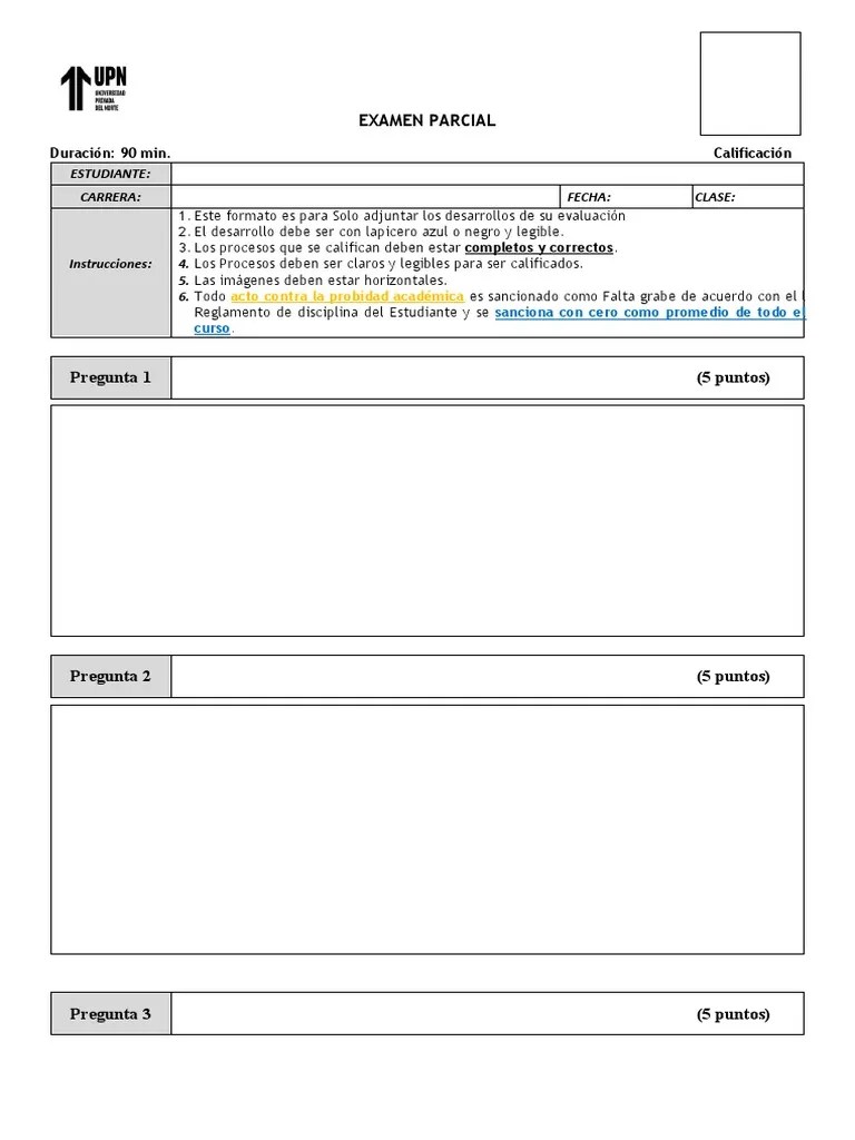 Formato De Desarrollo De Evaluación - PARCIAL - 2023 - 1 | PDF