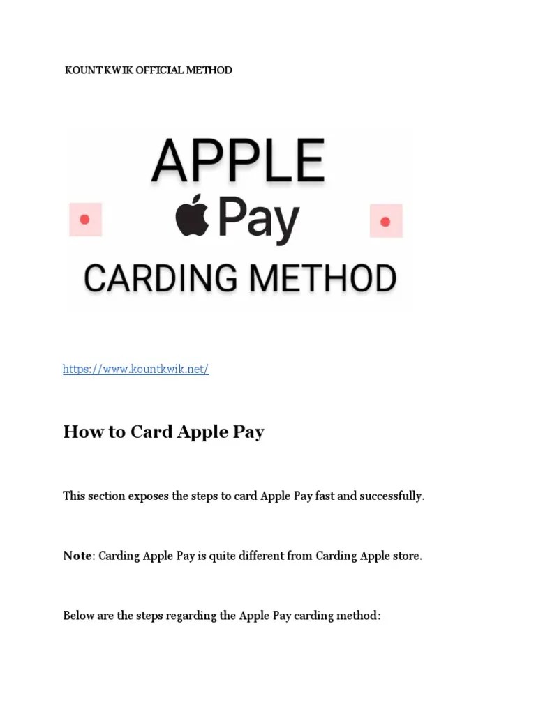 2023 Apple Pay Method | PDF
