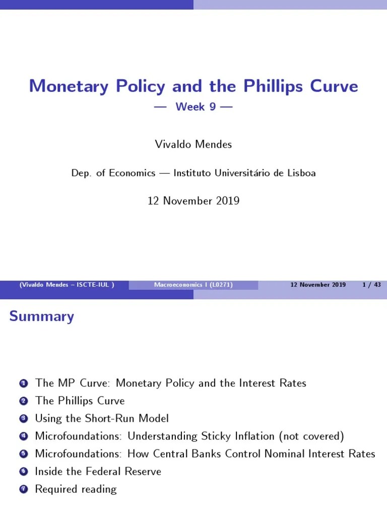 Chapter 12. Monetary Policy And The Phillips Curve | PDF | Macroeconomics | Phillips Curve