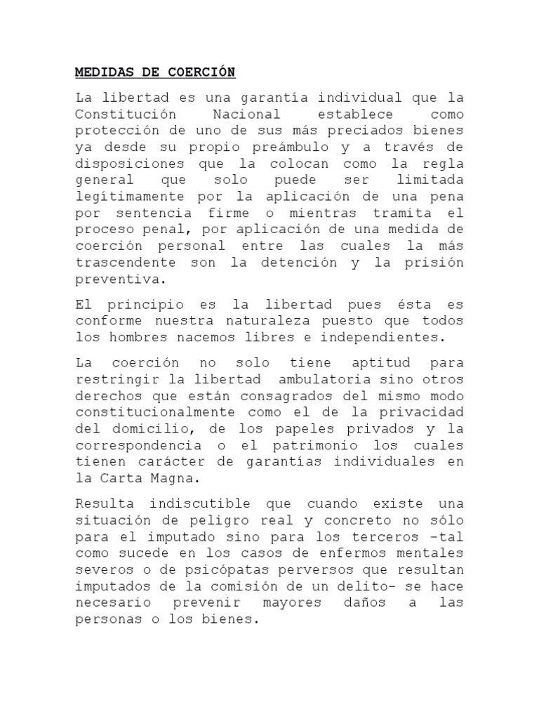 Medidas De Coerciòn | PDF | Prisión | Derecho Penal
