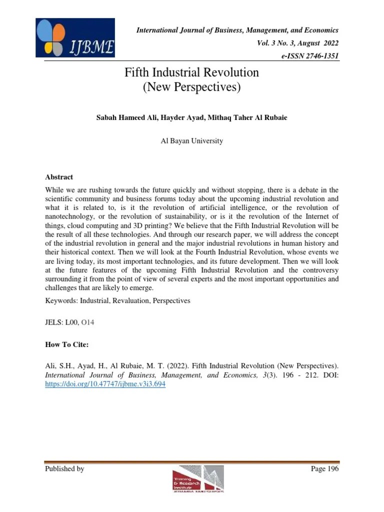 Fifth Industrial Revolution | PDF | Artificial Intelligence ...