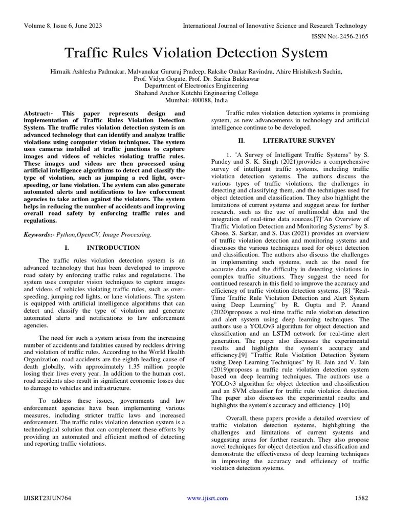 Traffic Rules Violation Detection System | PDF | Traffic | Computing