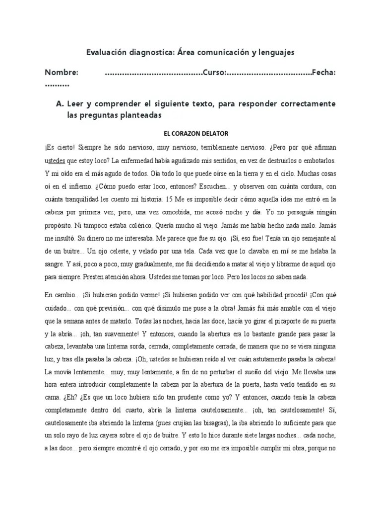 5to Evaluación Diagnostica | PDF | Lingüística