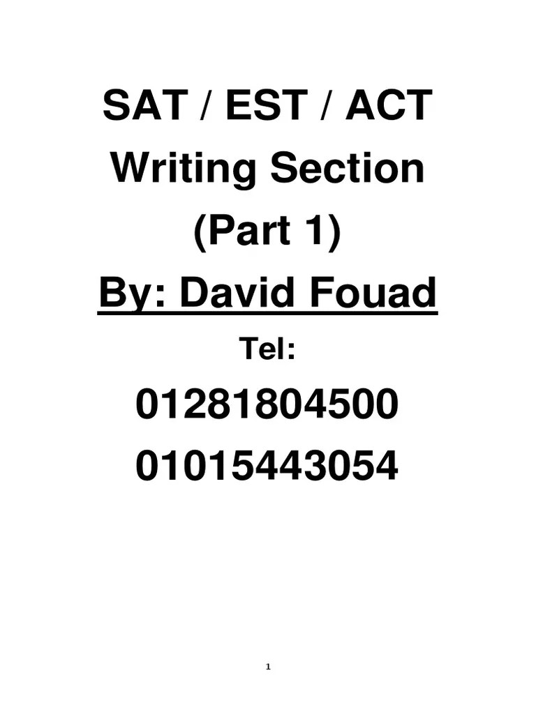 Sat Act Est (Part 1) - 033848 | PDF