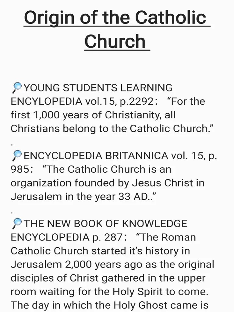 Origin Of The Catholic Church | PDF