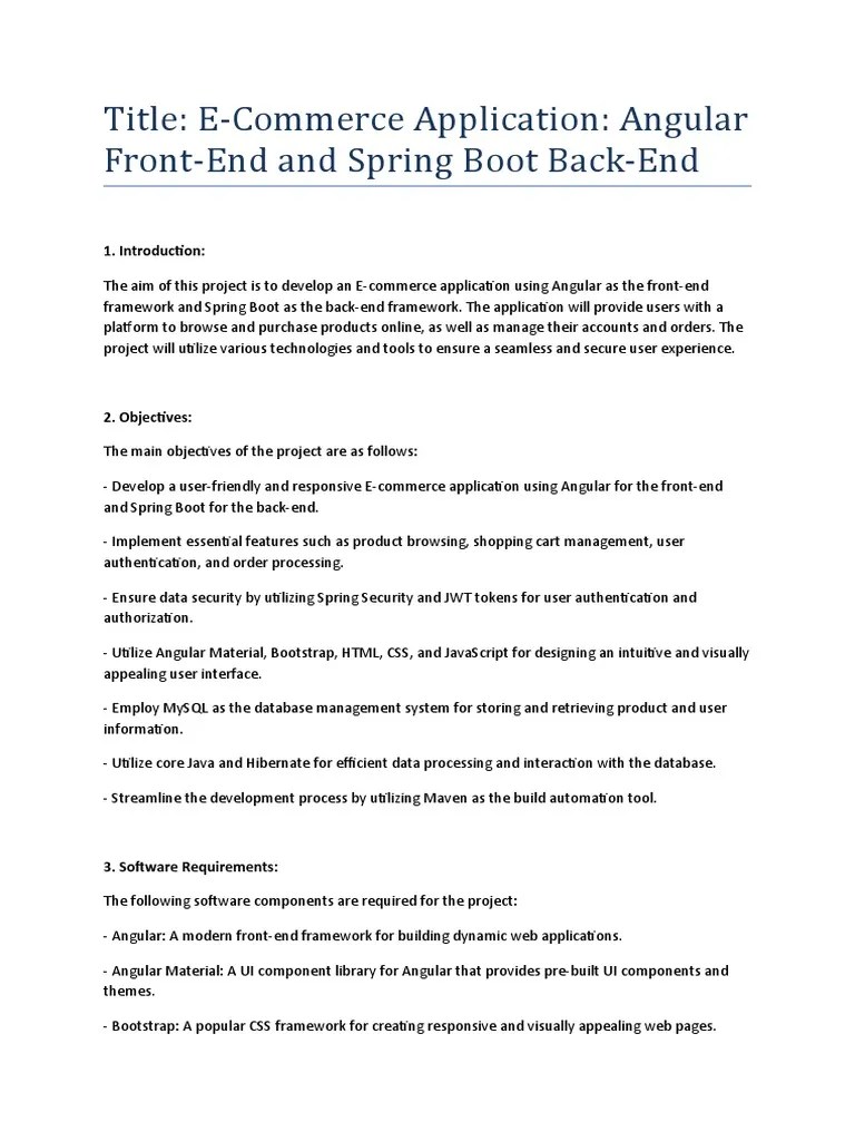 E-Commerce Application - Angular Front-End And Spring Boot Back-End ...