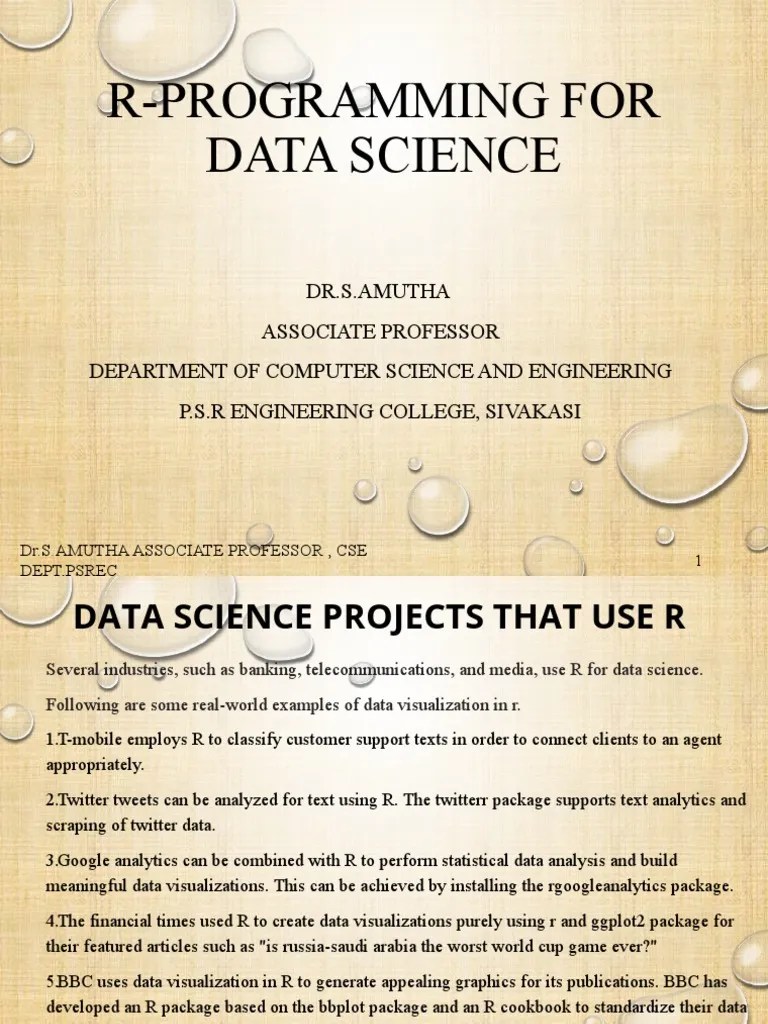 R-Programming For Data Science | PDF | Matrix (Mathematics) | Function ...