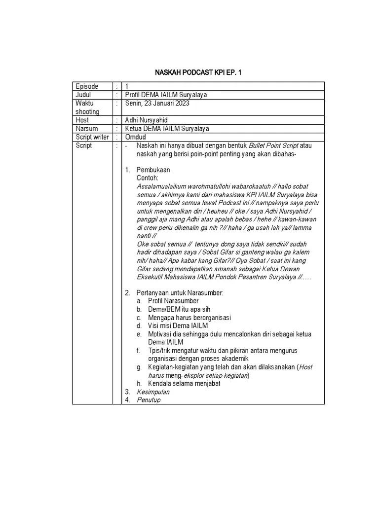 Contoh Teks Podcast | PDF