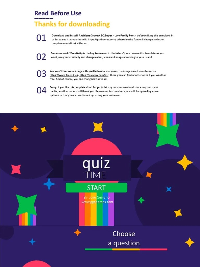 Interactive Quiz Powerpoint Template | PDF