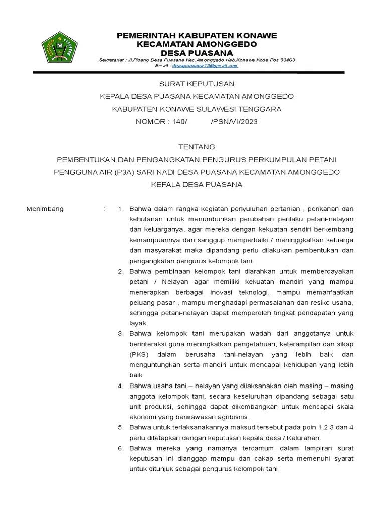 SK Kelompok Tani | PDF