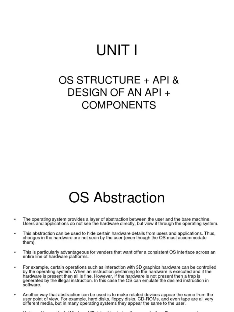 8-Abstraction, Design Issues And Structures Of OS-27!04!2023 | PDF ...