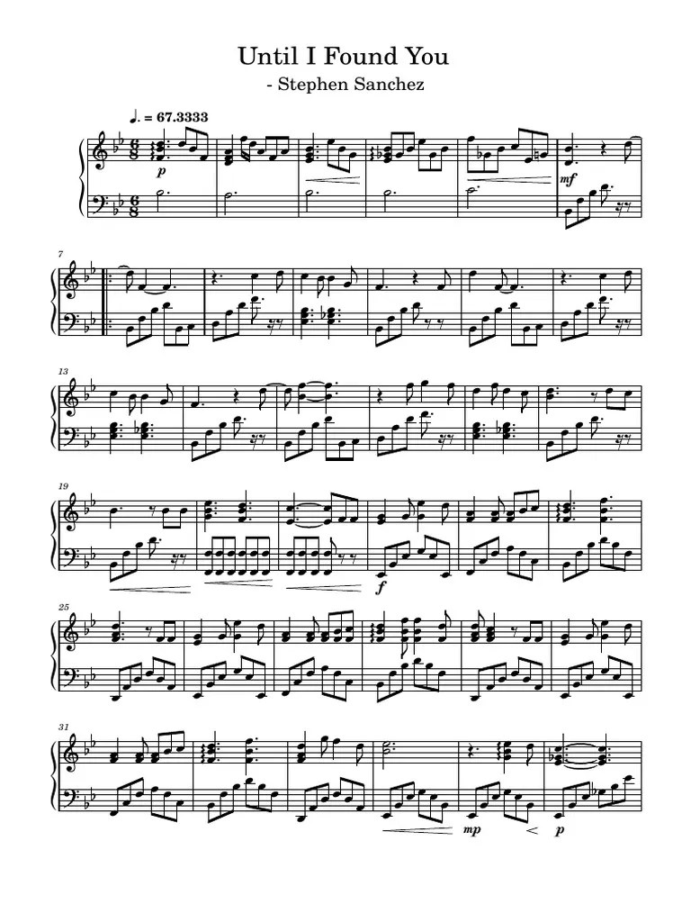 Until I Found You Stephen Sanchez Piano | PDF