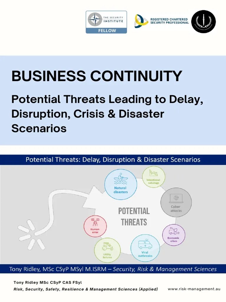 Business Continuity - Threats, Risk, Security & Resilience | PDF | Risk | Computer Security