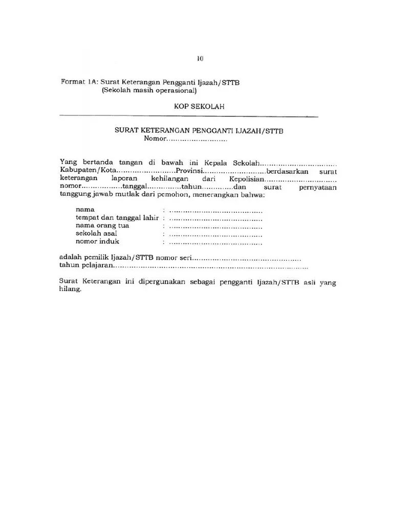 Contoh Surat Kehilangan Ijazah | PDF