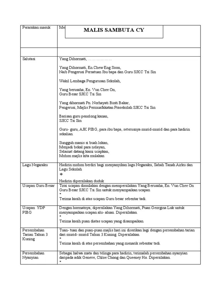 Skrip Emcee Perayaan | PDF