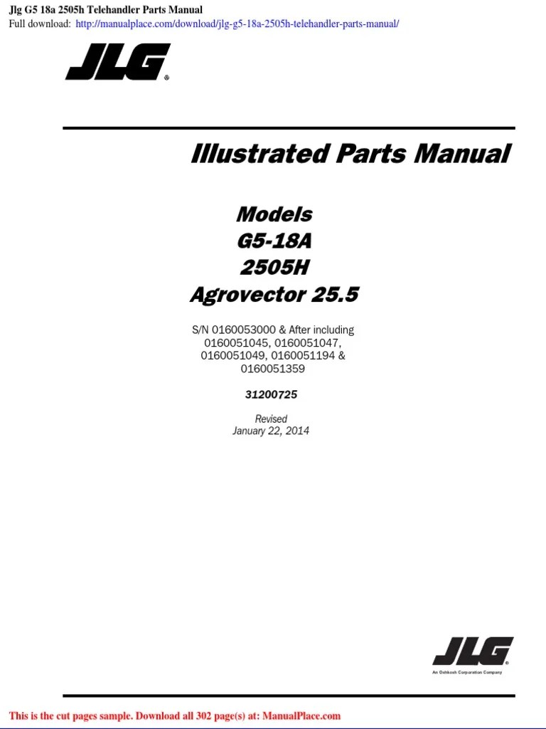 JLG G5 18a 2505h Telehandler Parts Manual | PDF | Screw | Manual Transmission