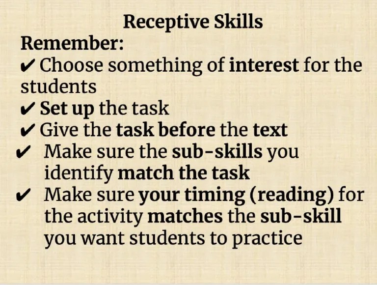 Receptive Skills | PDF