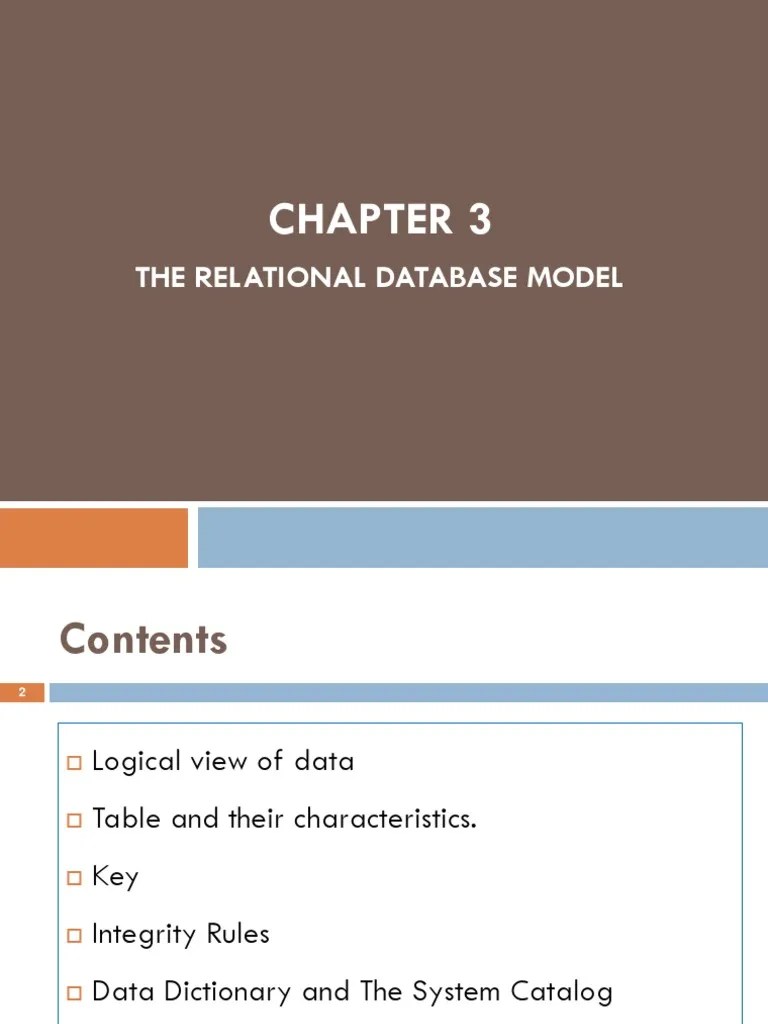 Topic 3 Relational Data Model Ict200 | Download Free PDF | Relational ...