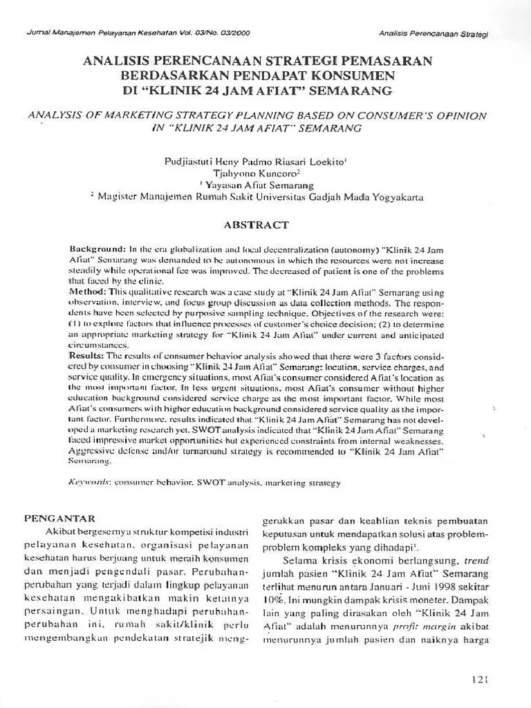 ID Analisis Perencanaan Strategi Pemasaran Berdasarkan Pendapat ...