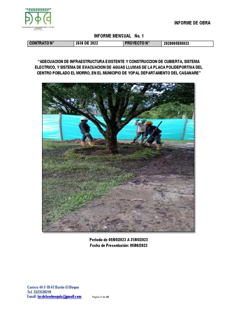 Informe Mensual De Obra Mayo | Descargar Gratis PDF | Materiales