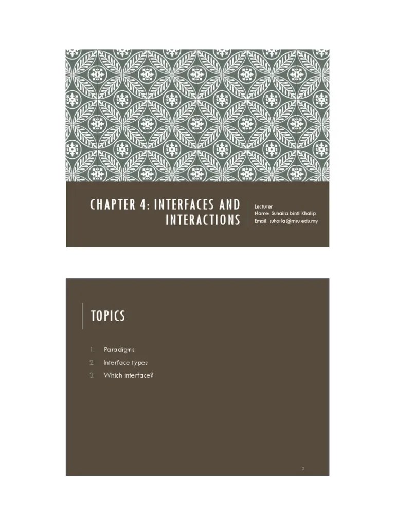 Chapter 4 - Interfaces And Interaction | PDF | Graphical User ...