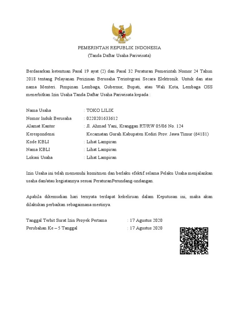 Surat Izin Usaha | PDF