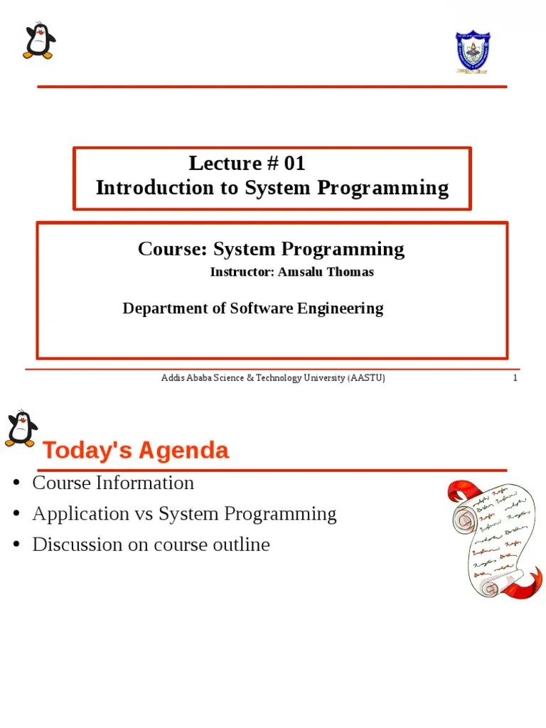 Lecture # 01 Introduction To System Programming | PDF | Kernel ...