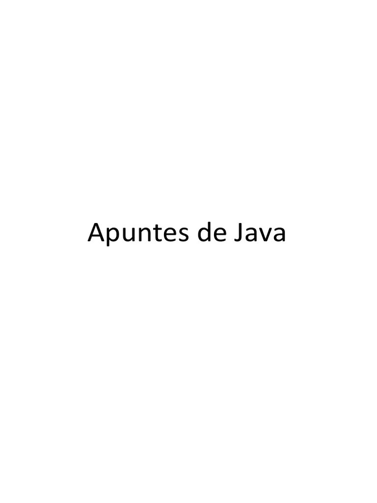 Apuntes De Java | PDF