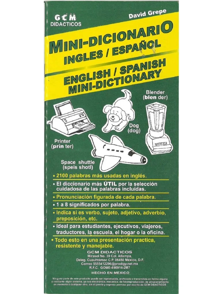 Mini Diccionario Inglés-Español | PDF